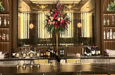 The Nightcap Lounge at the Nemacolin Resort, featuring Archetype Glass' custom laminated antique mirror